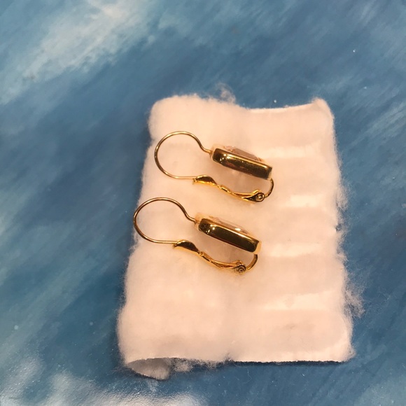 💚2for$18. Golden Earrings with clear center. - Picture 2 of 2